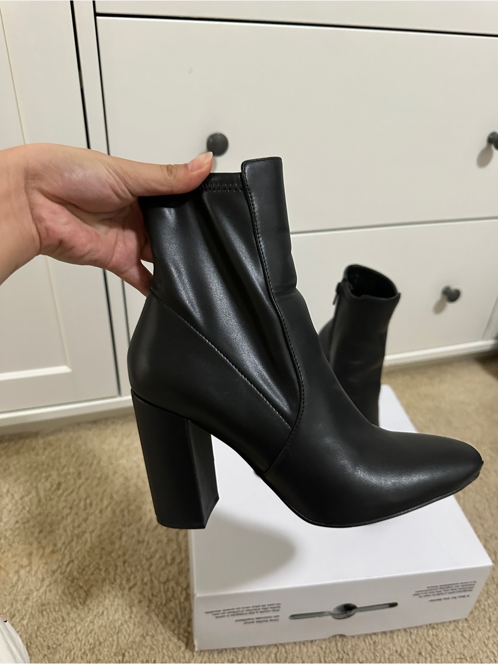 Aldo Black Leather Ankle Booties